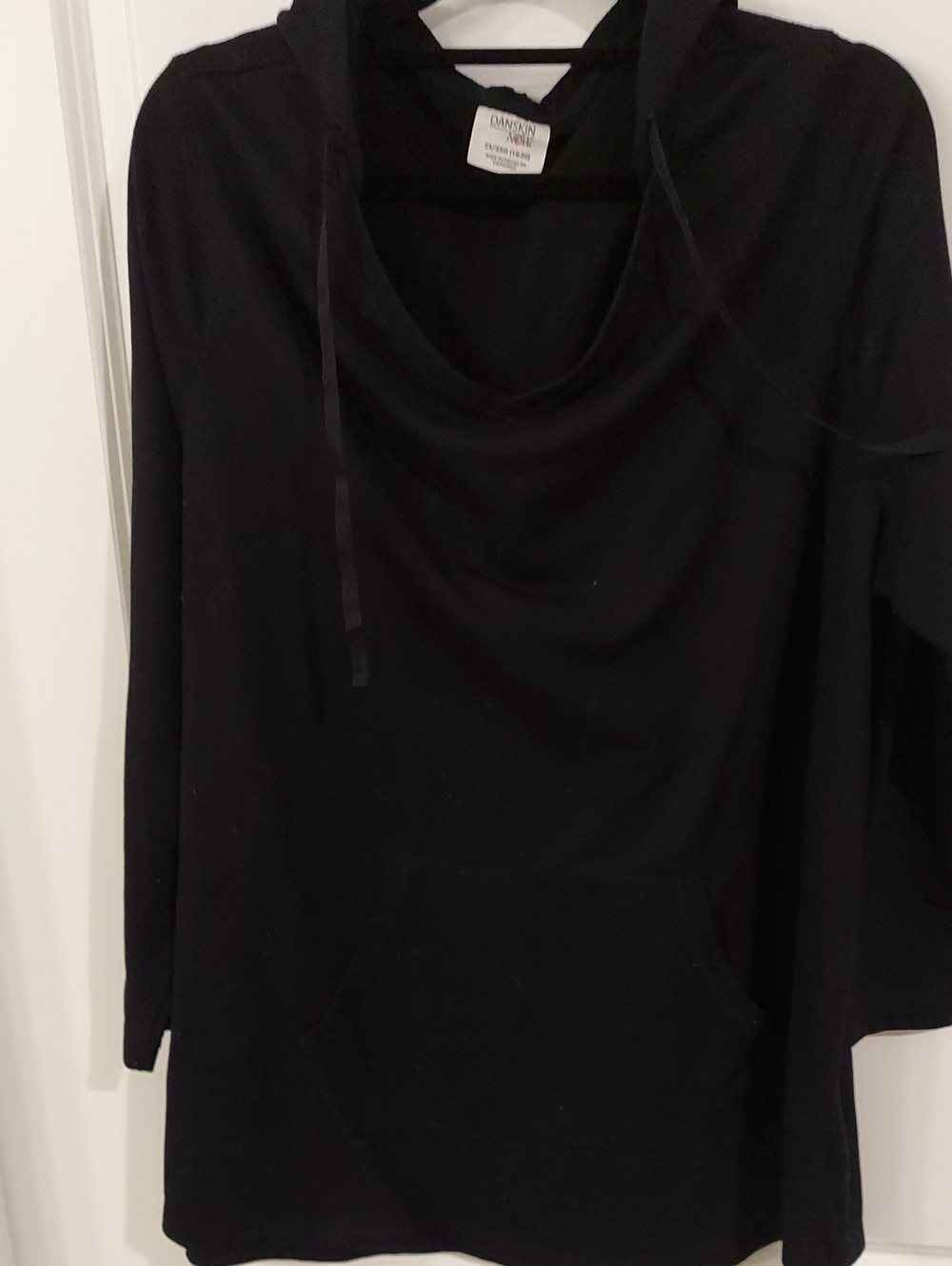 DownEast Black Cowl Neck Hooded Tunic